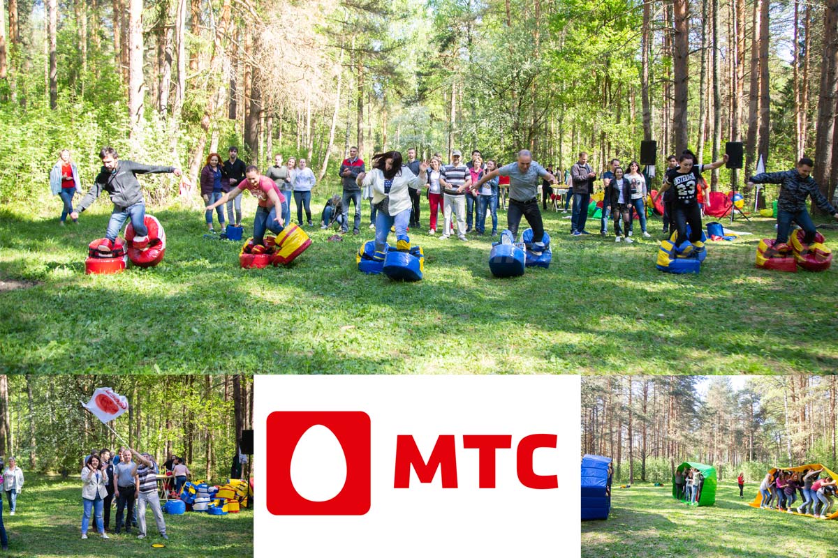 Организация и проведение спортивного тимбилдинга для компании мтс на природе летом